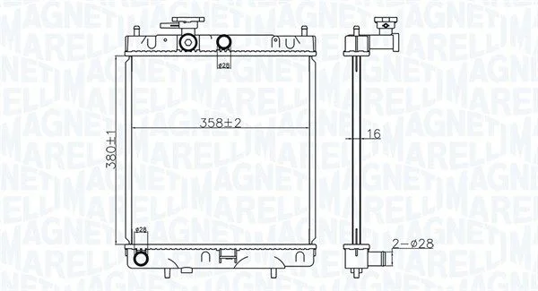 Chladič, chladenie motora MAGNETI MARELLI 350213176400