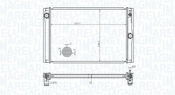 Chladič, chladenie motora MAGNETI MARELLI 350213178600