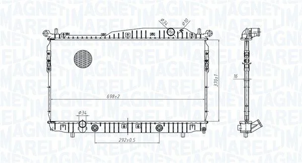 Chladič, chladenie motora MAGNETI MARELLI 350213179600