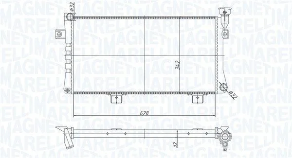Radiator, engine cooling MAGNETI MARELLI 350213180600