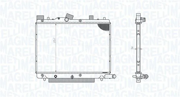 Radiator, engine cooling MAGNETI MARELLI 350213182800