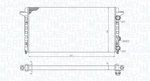 Radiator, engine cooling MAGNETI MARELLI 350213189200