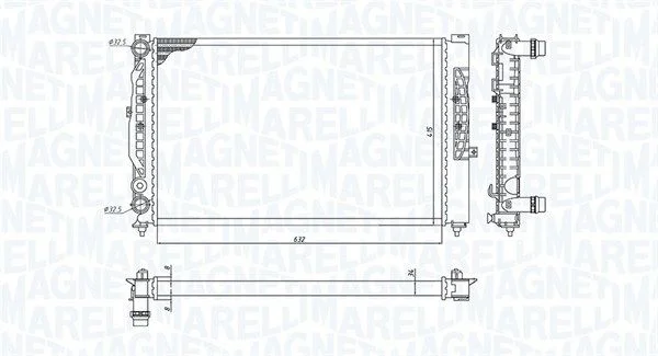 Radiator, engine cooling MAGNETI MARELLI 350213191700
