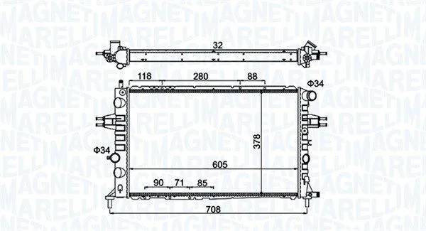 Radiator, engine cooling MAGNETI MARELLI 350213192300