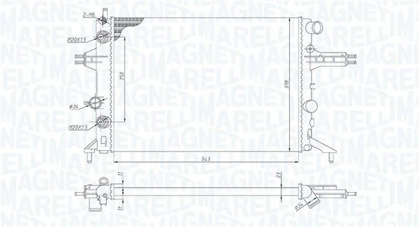 Radiator, engine cooling MAGNETI MARELLI 350213192800