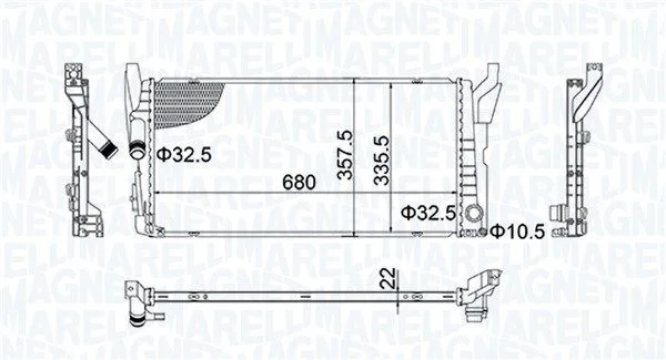 Chladič, chladenie motora MAGNETI MARELLI 350213202900