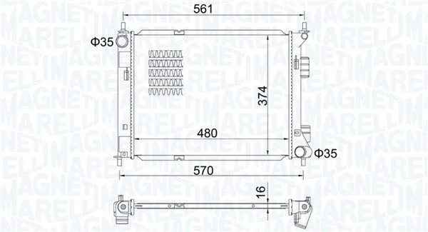 Chladič, chladenie motora MAGNETI MARELLI 350213204500
