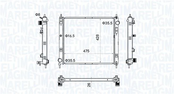 Chladič, chladenie motora MAGNETI MARELLI 350213205500