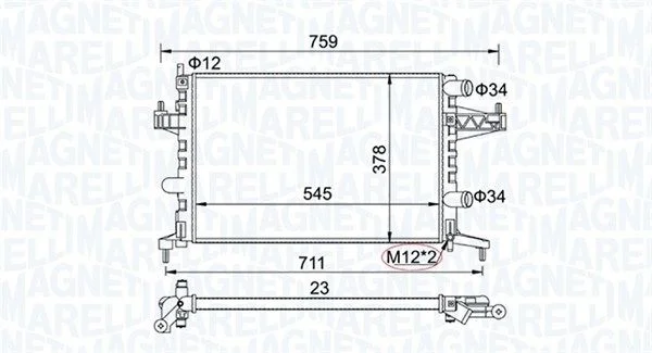 Chladič, chladenie motora MAGNETI MARELLI 350213829000