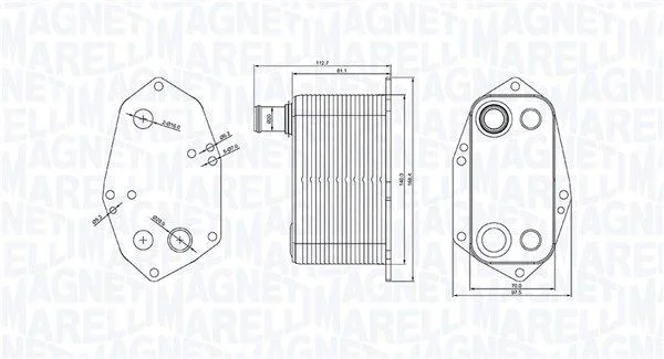 Oil Cooler, engine oil MAGNETI MARELLI 350300000200