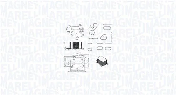 Oil Cooler, engine oil MAGNETI MARELLI 350300002400