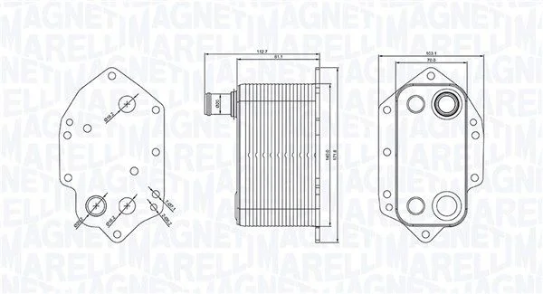 Oil Cooler, engine oil MAGNETI MARELLI 350300004000
