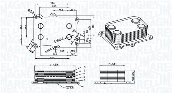 Chladič oleja, motorový olej MAGNETI MARELLI 350300004300