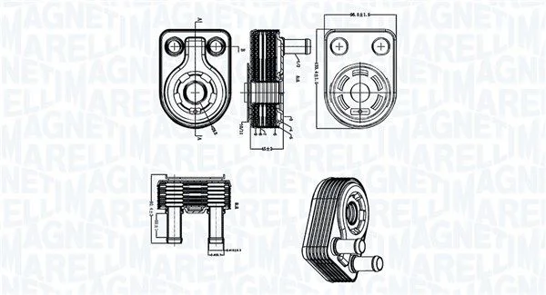 Chladič oleja, motorový olej MAGNETI MARELLI 350300005500