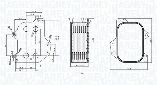 Oil Cooler, engine oil MAGNETI MARELLI 350300005700