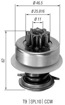 Pinion, starter MAGNETI MARELLI 940113020013