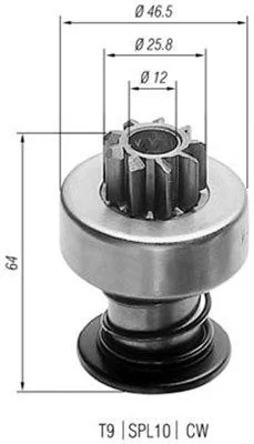 Pinion, starter MAGNETI MARELLI 940113020023