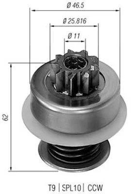 Pinion, starter MAGNETI MARELLI 940113020088