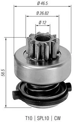 Pinion, starter MAGNETI MARELLI 940113020149