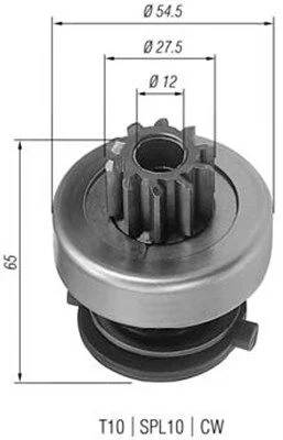 Pinion, starter MAGNETI MARELLI 940113020166