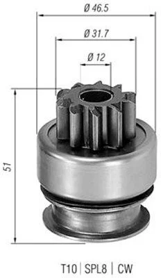 Pinion, starter MAGNETI MARELLI 940113020177