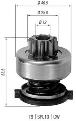 Pinion, starter MAGNETI MARELLI 940113020226
