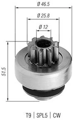 Pinion, starter MAGNETI MARELLI 940113020248
