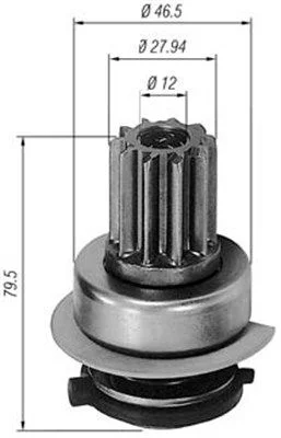 Pinion, starter MAGNETI MARELLI 940113020291