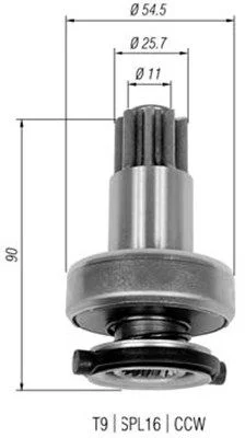 Pinion, starter MAGNETI MARELLI 940113020327