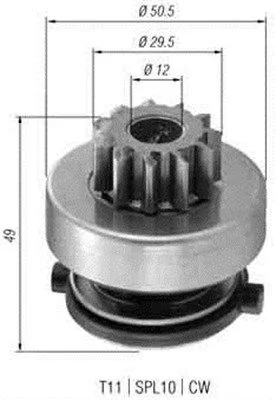 Pinion, starter MAGNETI MARELLI 940113020366