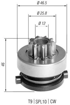 Pinion, starter MAGNETI MARELLI 940113020389