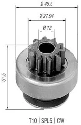 Pinion, starter MAGNETI MARELLI 940113020424