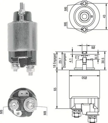 Elektromagnetický spínač, štartér MAGNETI MARELLI 940113050233