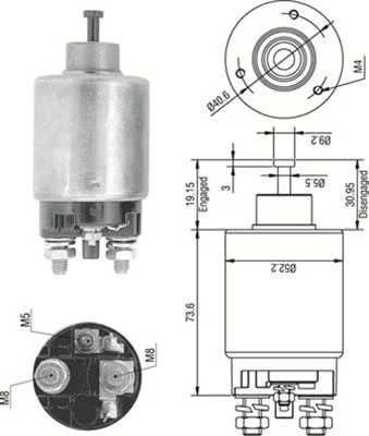 Elektromagnetický spínač, štartér MAGNETI MARELLI 940113050316