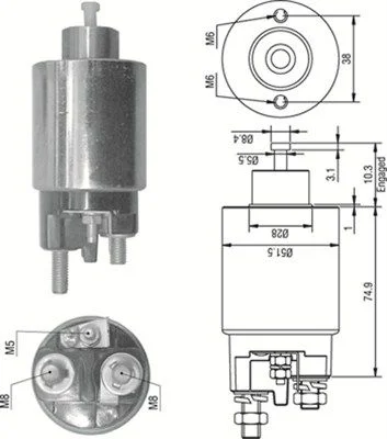 Elektromagnetický spínač, štartér MAGNETI MARELLI 940113050354