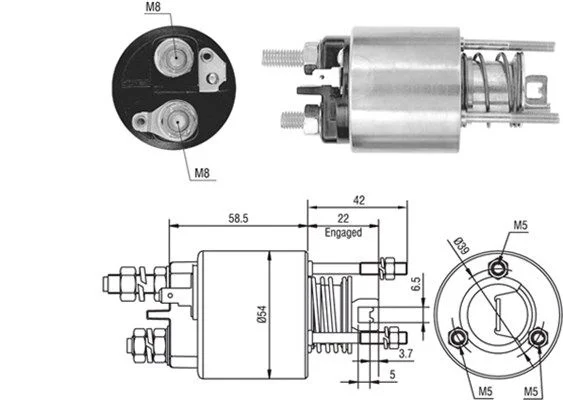 Elektromagnetický spínač, štartér MAGNETI MARELLI 940113050384