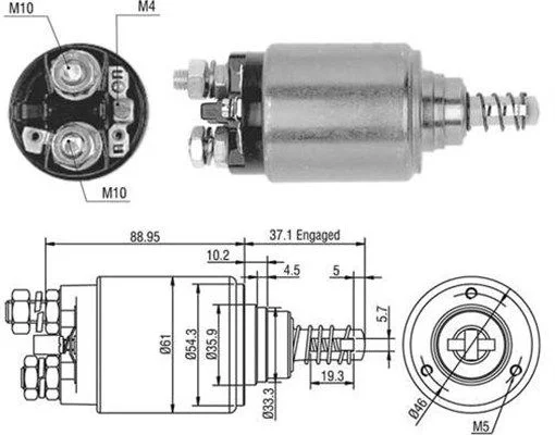 Elektromagnetický spínač, štartér MAGNETI MARELLI 940113050402