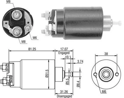 Elektromagnetický spínač, štartér MAGNETI MARELLI 940113050404